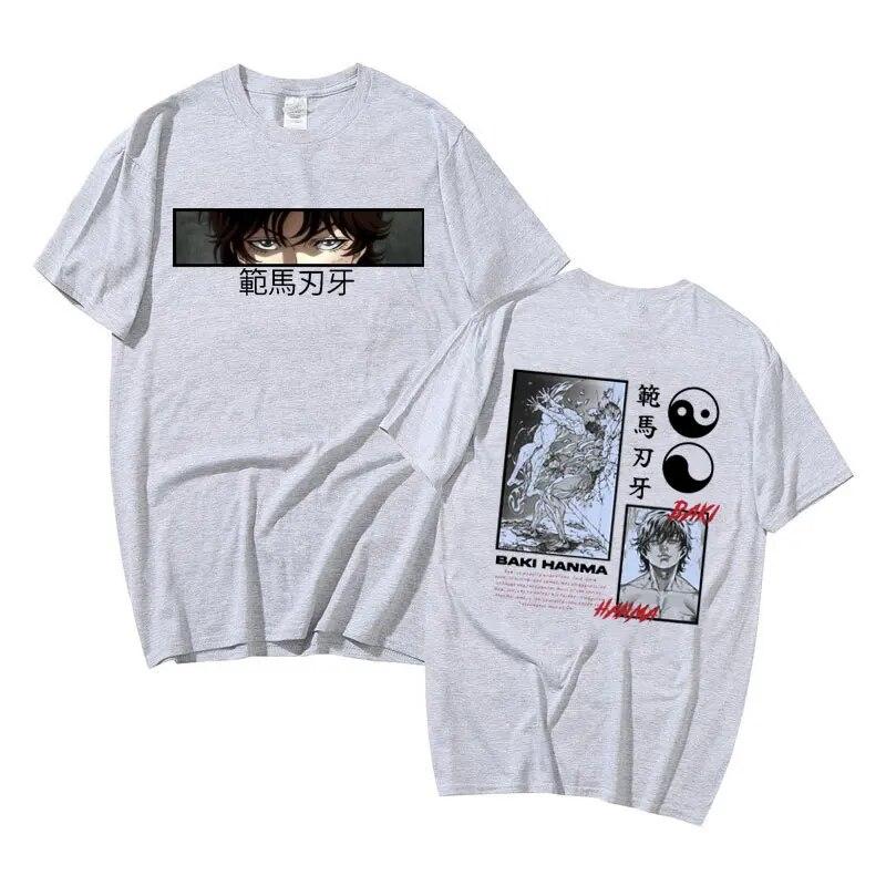 Anime Baki The Grappler Yujiro Hanma Graphic Tshirt Short Sleeve Unisexs Hip Hop Oversized T Shirt Streetwear Unisex Women Cotton Tees