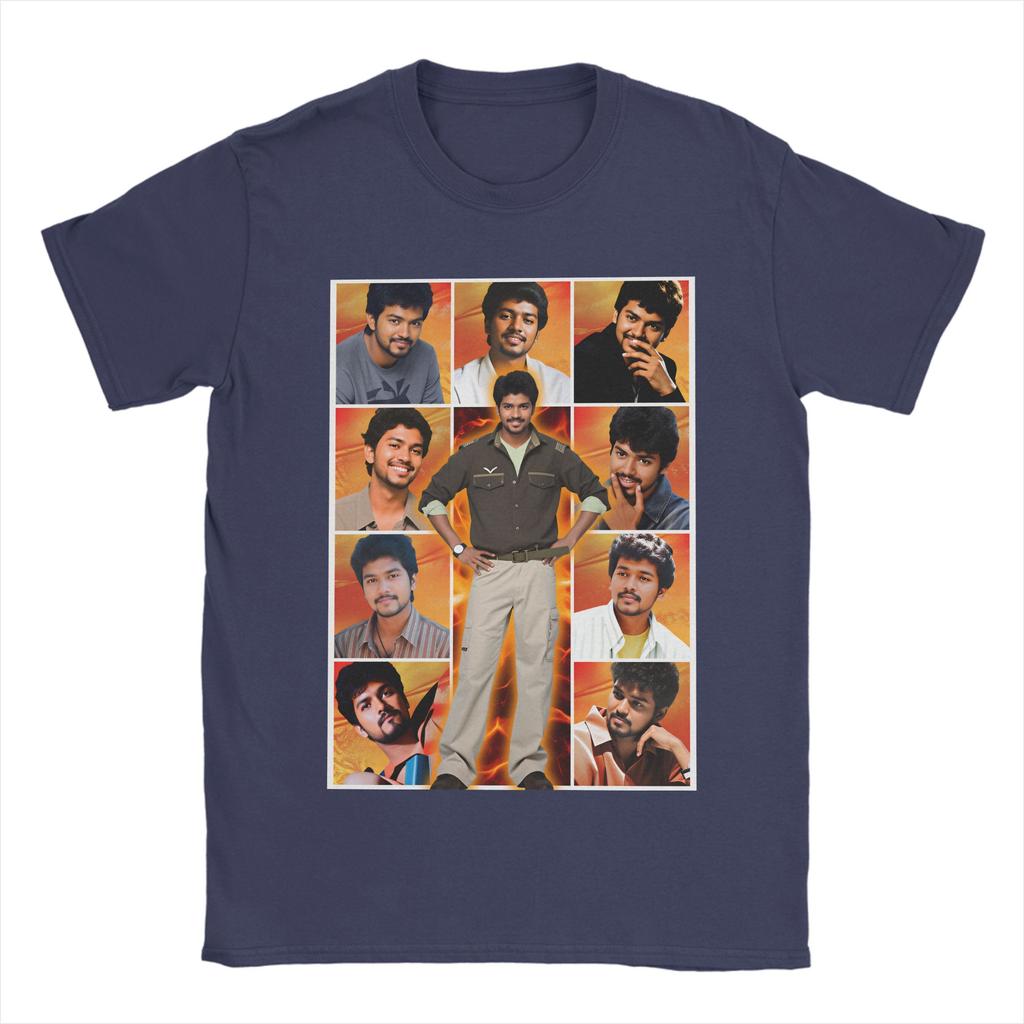 Thalapathy Vijay T Shirts for Unisex Pure Cotton Humorous TShirt Round Neck  Tee Shirt Short Sleeve Tops Plus Size