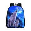 Animal Wolf Pattern Printed Backpack for Primary and Secondary School Students, Large Capacity Backpack