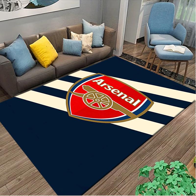 Football Club Print Area Rug, Multi-functional Office Chair Sofa Carpet, Easy Clean Carpet for Home and Living Spaces