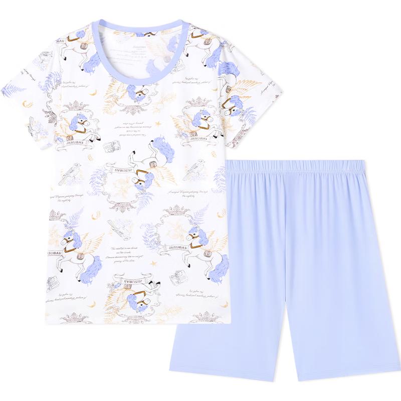 Girls  Summer Short Sleeve Cartoon Pajama Set 120