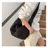 Large Capacity Nylon Shoulder Bag Women Casual Crossbody Sling Bag Lightweight Everyday Tote with Wide Adjustable Strap Crescent Bag