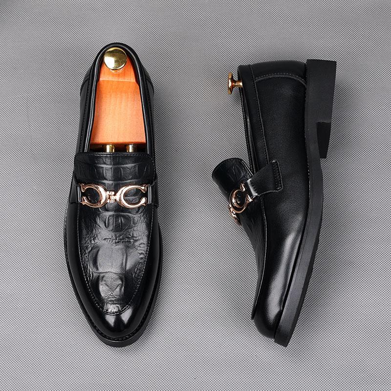 Fashion Luxury Designer New Men's Balck Penny Loafter Leather Shoes Male Wedding Dress Prom Homecoming Oxford Footwear
