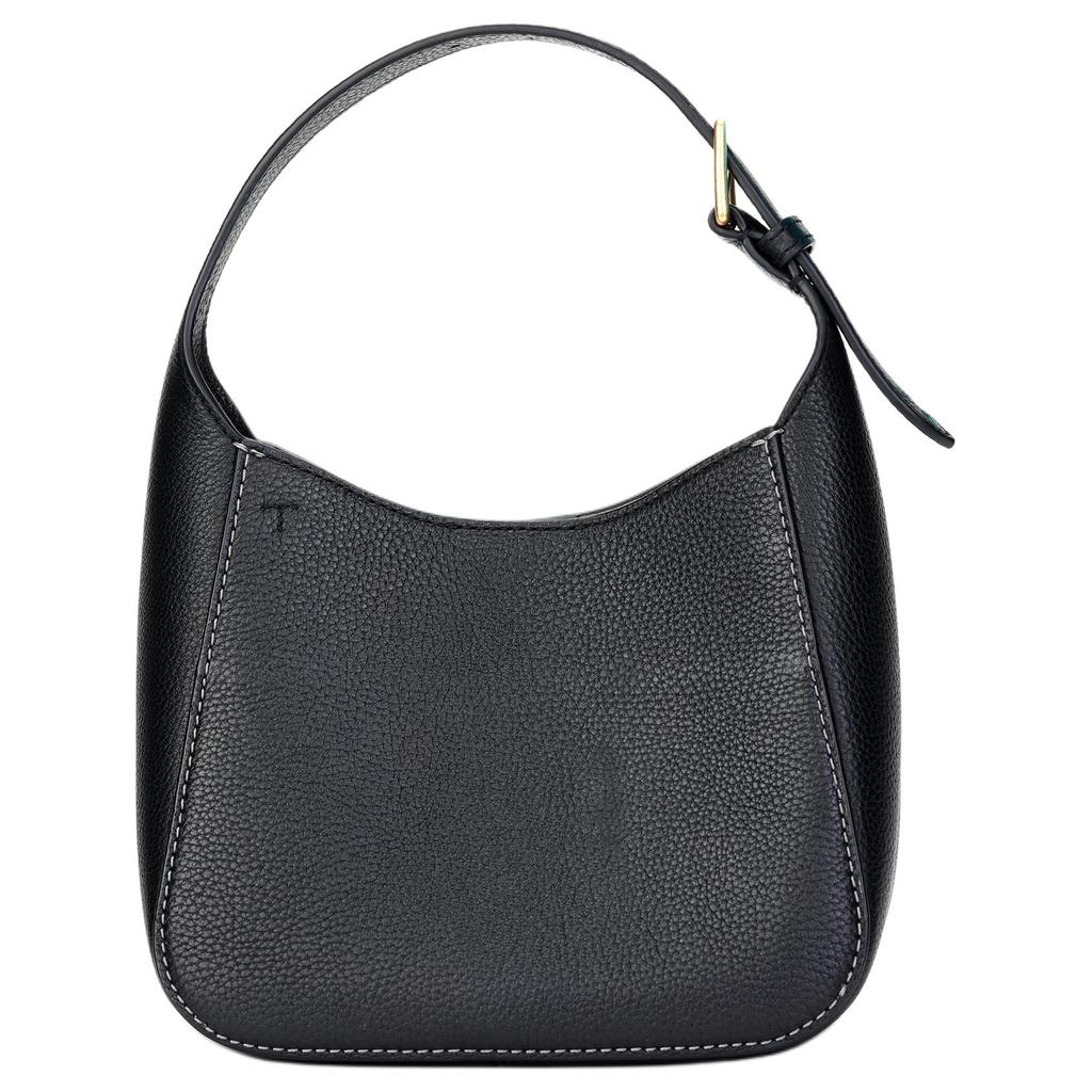 Tory Burch Thea Solid Color Embossed Letter Logo Leather Bucket Bag Women handbags Black 144690-001