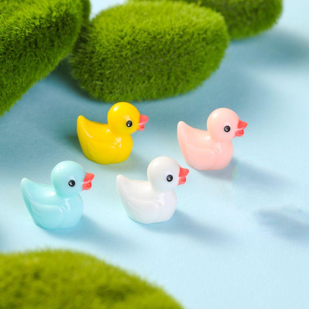 Colors 5 Mini Colorful Duck Resin Diy Micro Landscape Ornament Garden Miniatures