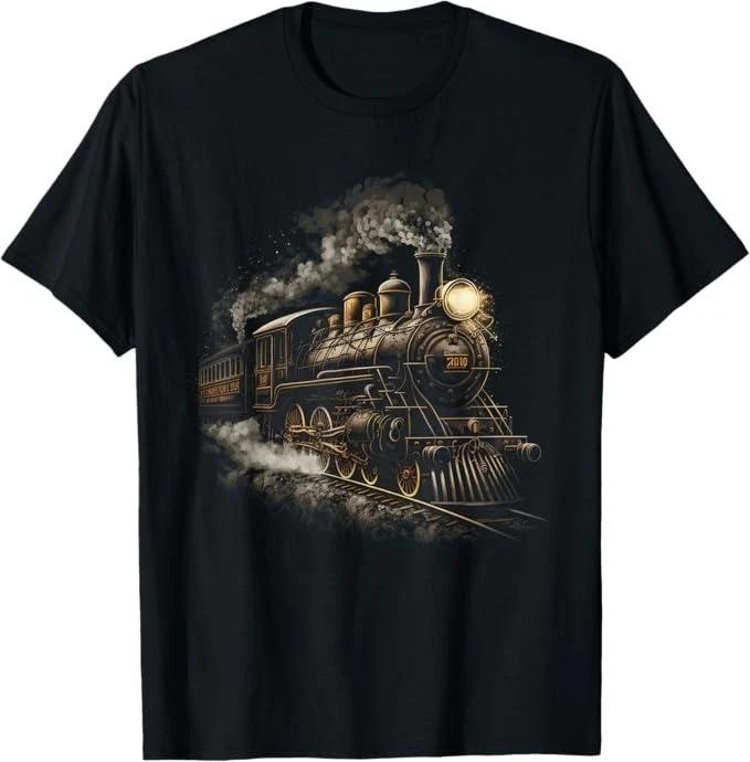 Unisex Adult Vintage Graphic Vintage Locomotive Train Model Railroa... XXL