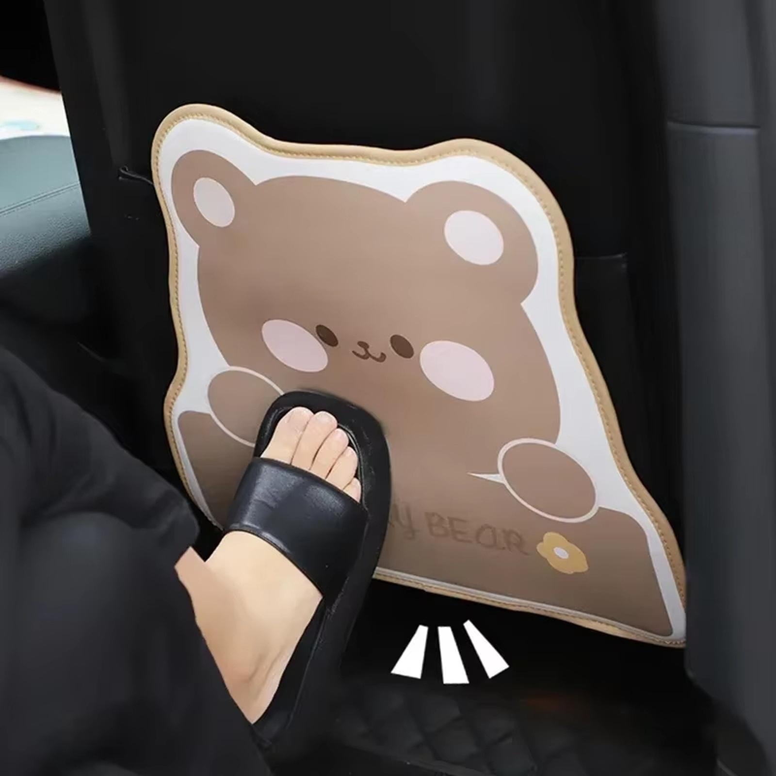 

Car Cartoon Animal Bear Bunny Backseat Protector Kick Mat Seat Back Cover Leather -Kick Pad For Kids Universal One Size