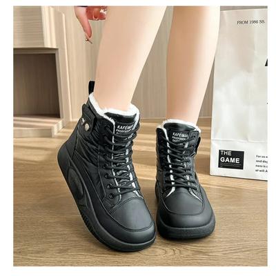 Winter Sneakers New Women's Platform Shoes 2024 Fashion Lace Up Keep Warm Short Plush Ankle Boots for Women Casual Cotton Shoes