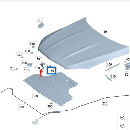 Mercedes-Benz W167 GLE400/GLS450 Hood Lock Hook