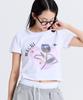 Makeuni Rose Heart Crop T-Shirt White
