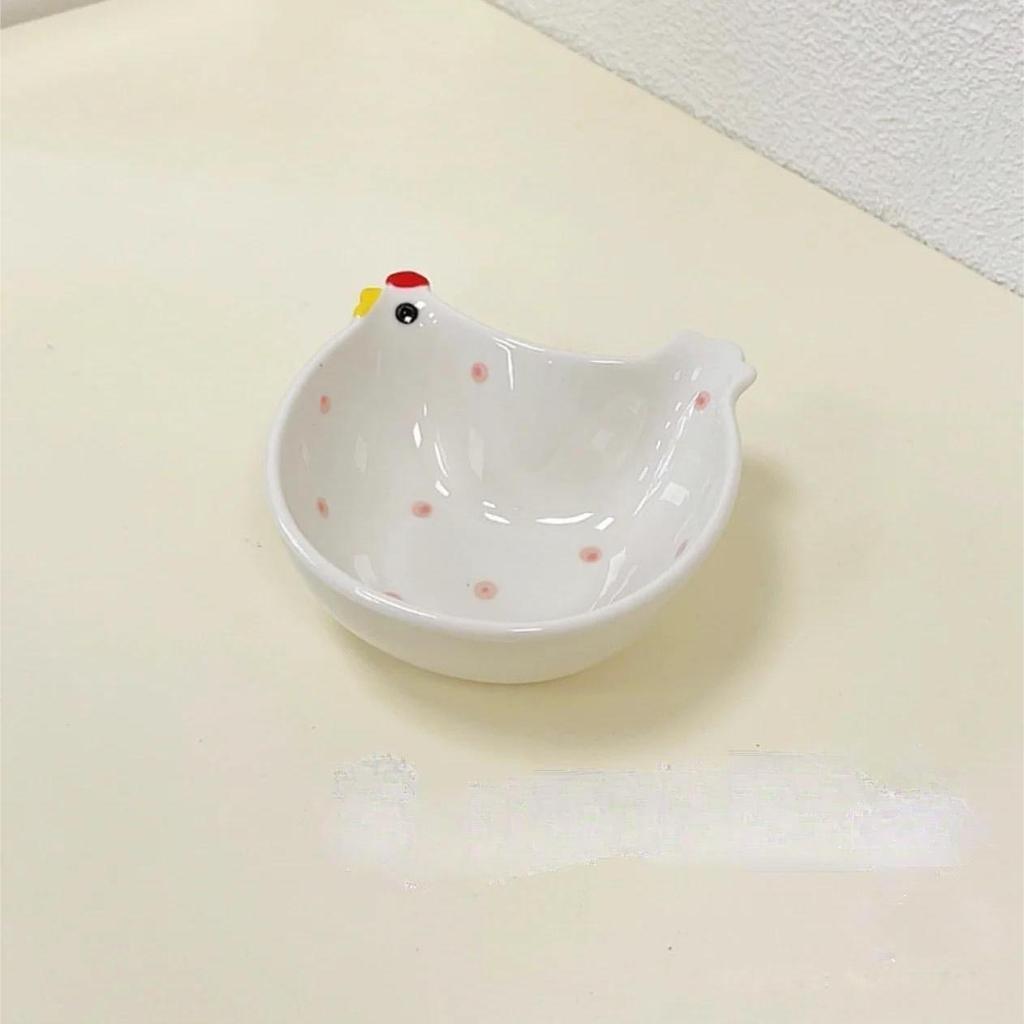 Underglaze Cartoon Chicken Sauce Dish, Seasoning Soy Sauce Tomato Sauce Hot Pot, Household Snack Dish