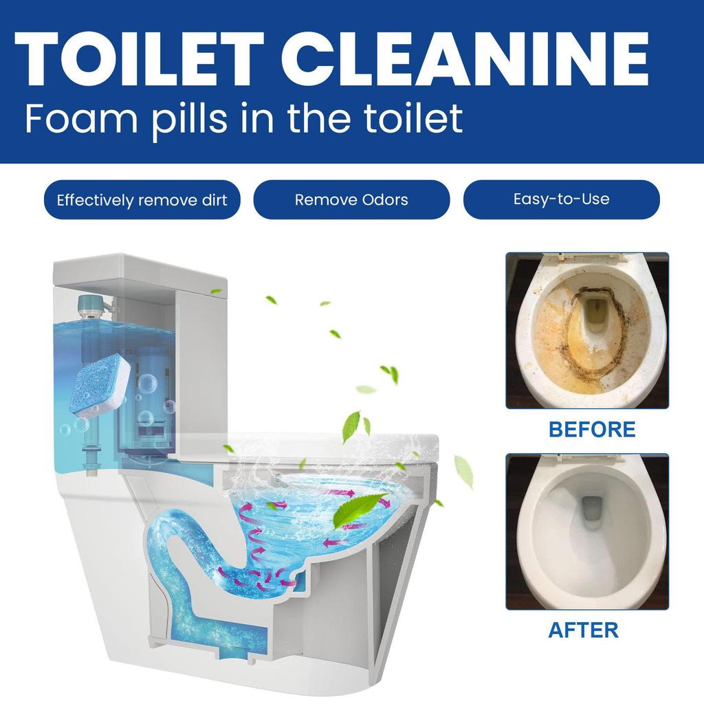 Toiletbruistabletten Reinigen, ontsmetten en ontkalken Urinevlekken Toiletreinigingsspirit Ontgeuren, laten geur achter en verwijderen geur.