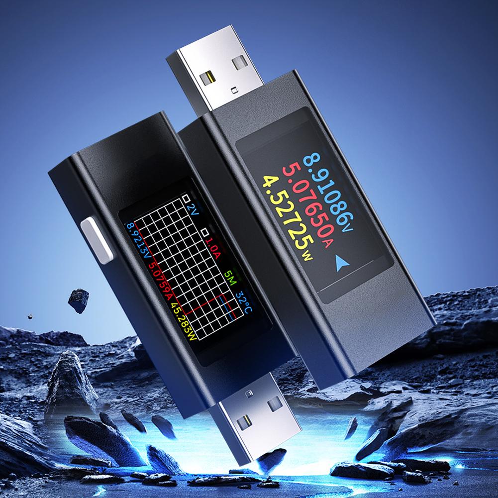 1pc KWS-MX23 USB Ammeter Tester 1.06" IPS Display 4-30V/0-12A Mobile Phone Charging Monitor Voltage Current Detection