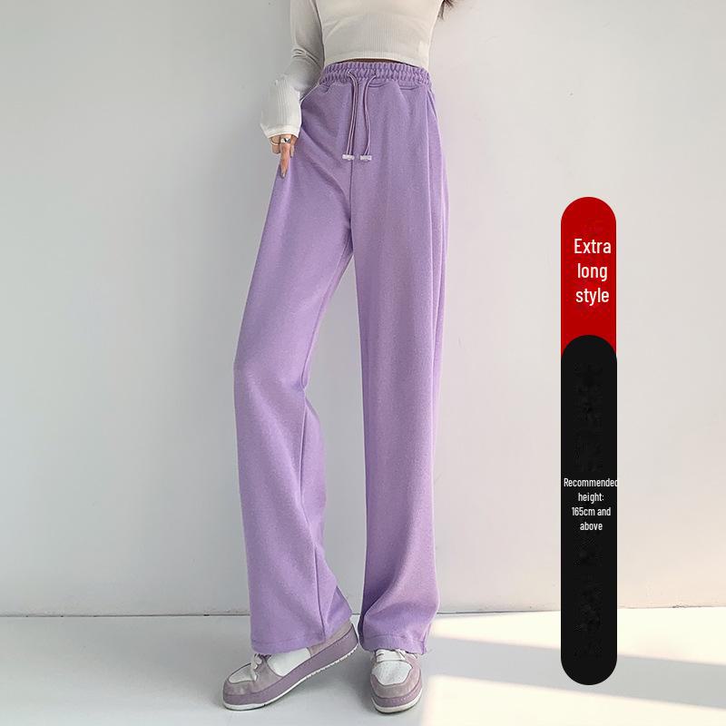 Women's American-Style High-Waist Wide-Leg Drawstring Sweatpants, 2024 Autumn Collection