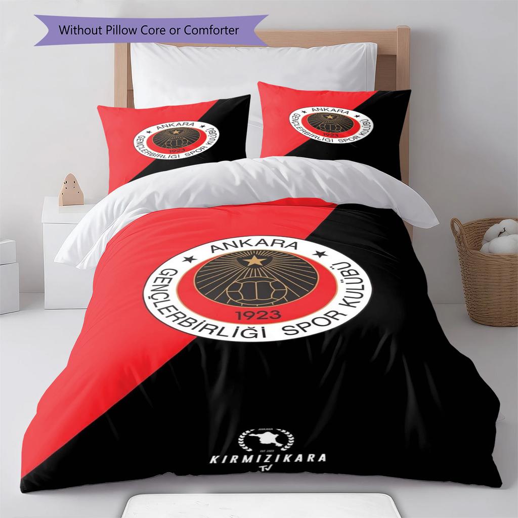 Gençlerbirliği Pattern Bedding Set Quilt Cover Pillowcase Home Decor Gift (1 * Duvet Cover + 2 * Pillowcase, Without Core)