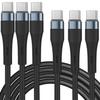 USB-C auf USB-C Kabel - E.F.Connection - 3x 1M - 60W - Kompatibel iPhone 15/16 - Schwarz
