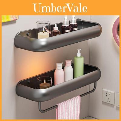 Bathroom Wall Storage Shelf With No Holes Required Design For Home Organization