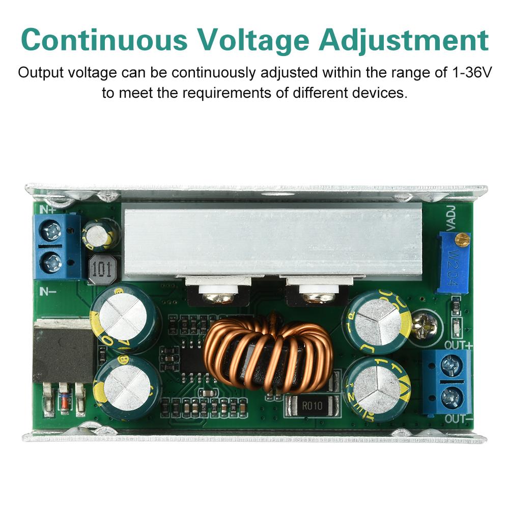 Buck Converter 200W 15A DC 8-55V 48V to DC1-36V Continuously Adjustable Voltage regulator Step-down power supply module 180 kHz