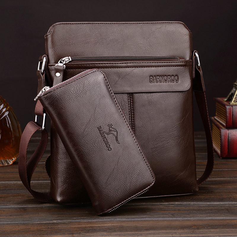Men's Business PU Crossbody Shoulder Bag - Trendy and Fashionable