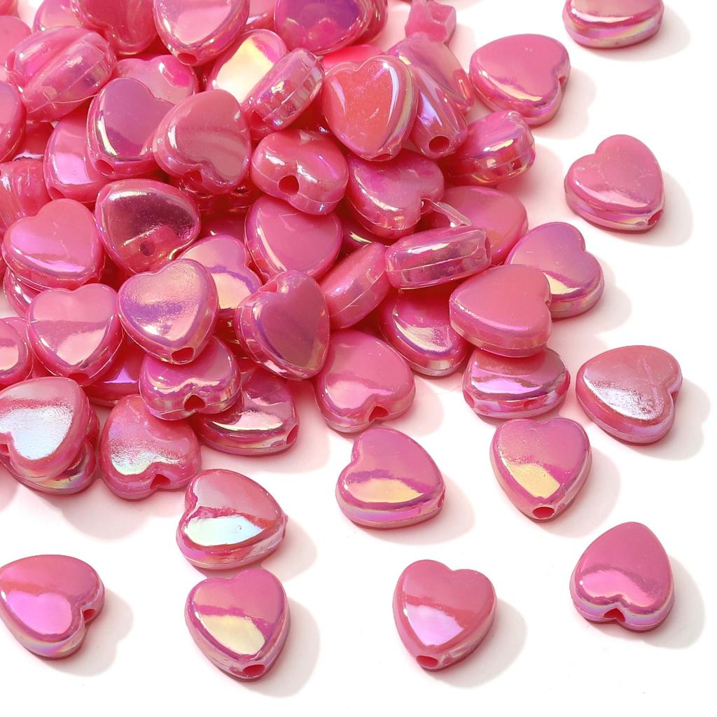 100Pcs Acrylic Colorful Love Beads For DIY Necklace Bracelet Earrings Jewelry Making Craft Accessories