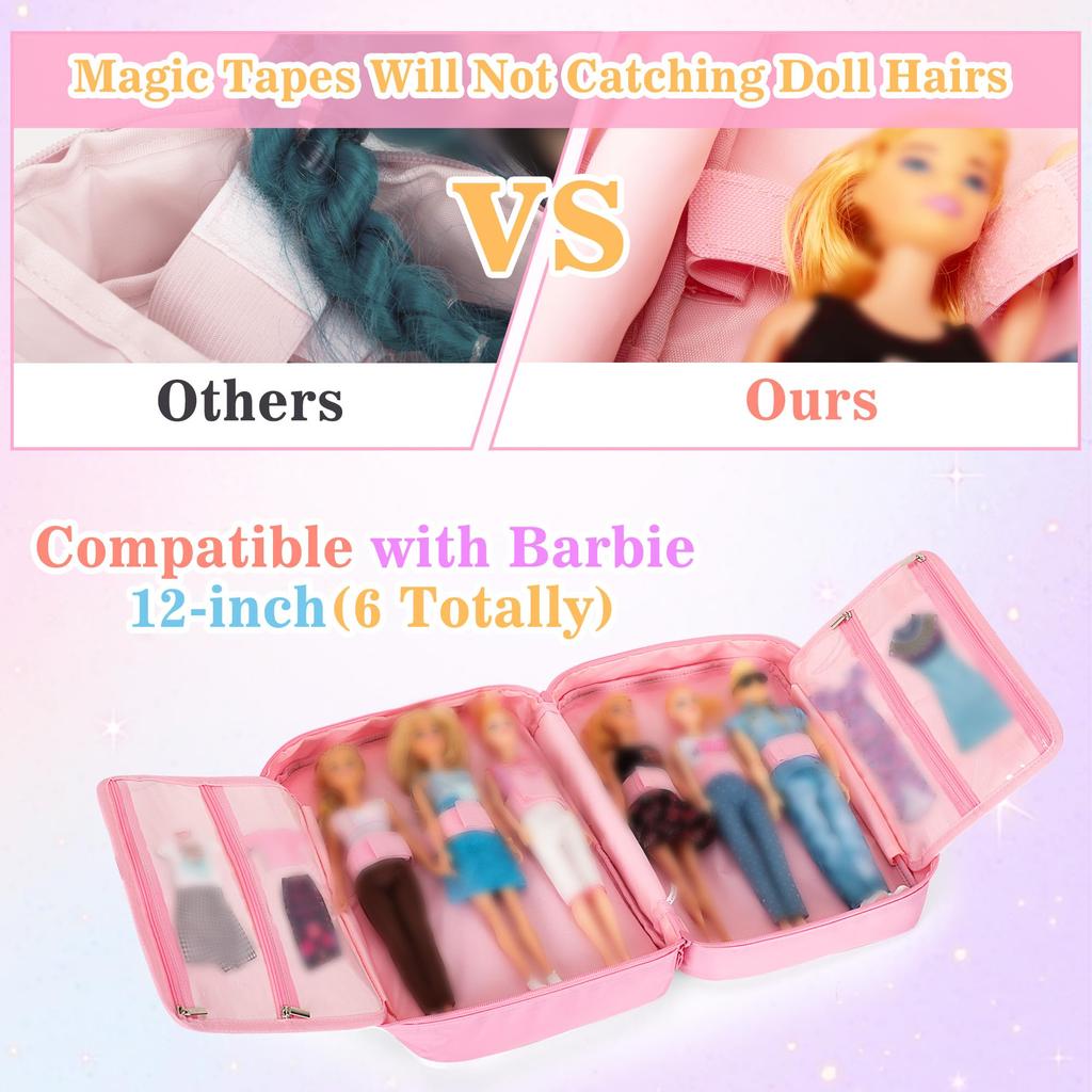 LoDrid Barbie Storage Bag, Doll Storage Bag, Easy to Carry, for Barbie