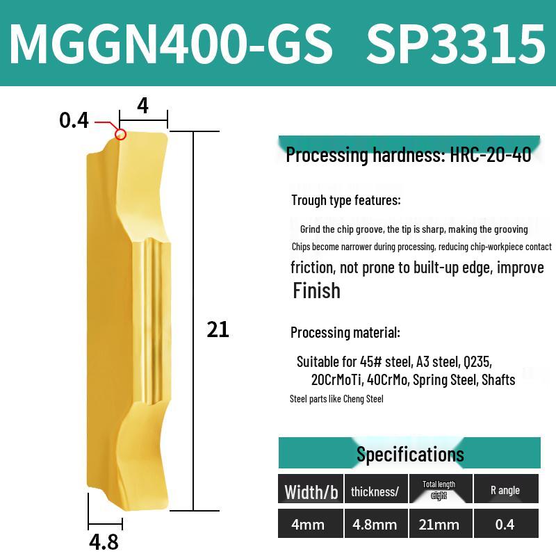 CNC Grooving Blade MGMN300/400-M for Stainless Steel, Ceramic, Aluminum Lathe Parting Tool Inserts