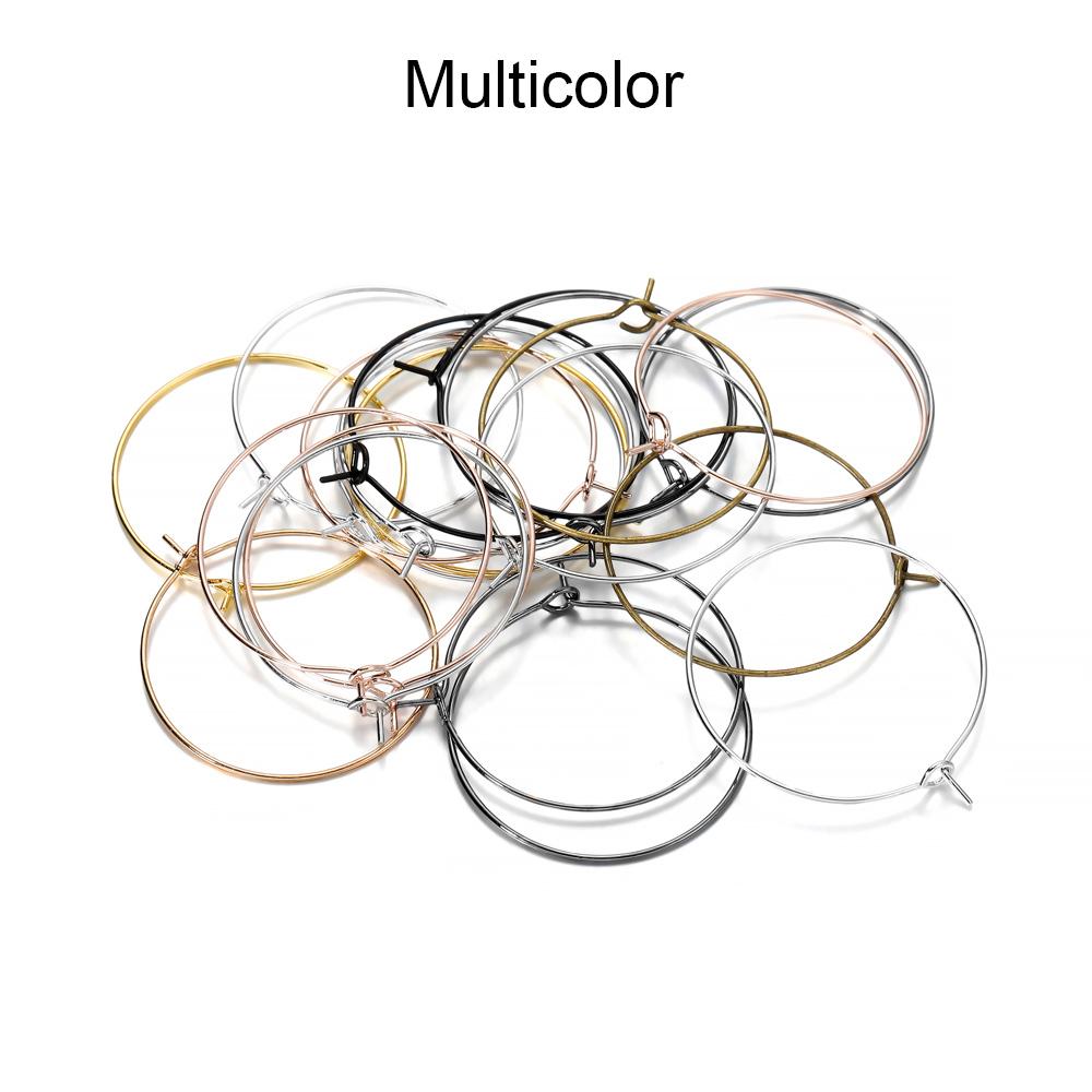 50pcs/lot 20 25 30 35 mm  KC Gold Hoops Earrings Big Circle Ear Wire Hoops Earrings Wires For DIY Jewelry Making Supplies