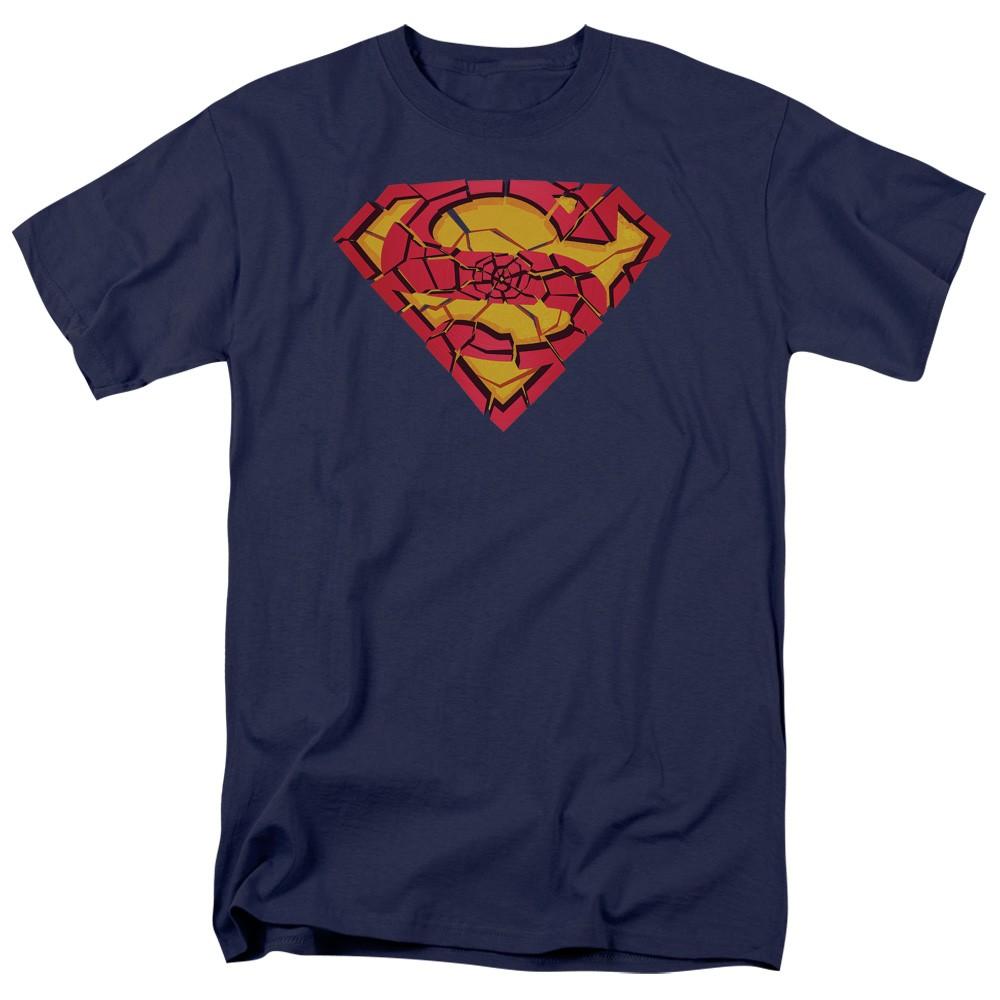 DC Comics - Superman - Shattered Shield - Adult Unisex T-Shirt - Blue S