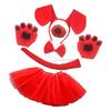 Dog Ears Headband and Long Tail Cosplay Props Bowtie Dogs Nose Gifts Costume Accessories Animal Ears Headband for Kids