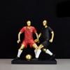 Mini Soccer Team Figurine Exquisite Football Player Statue Football Player Resin Figurine  Bedroom