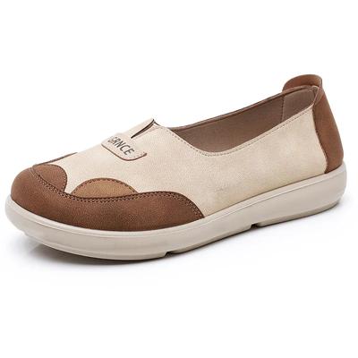 Estate Nuovo Antiscivolo Resistente all'Usura Traspirante Suola Morbida Scarpe da Donna Color Block Punta Rotonda Casual Versatile Moda Mocassino