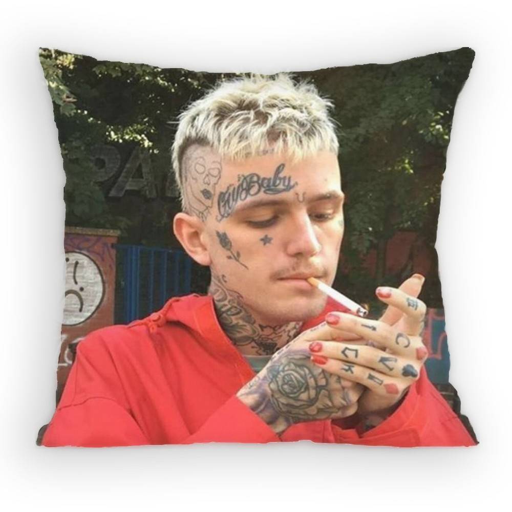 Rapper LLil Peep Hellboy Pillow Case Antidustmite Pillowcase Invisible zipper silky short plush Sofa cushion cover