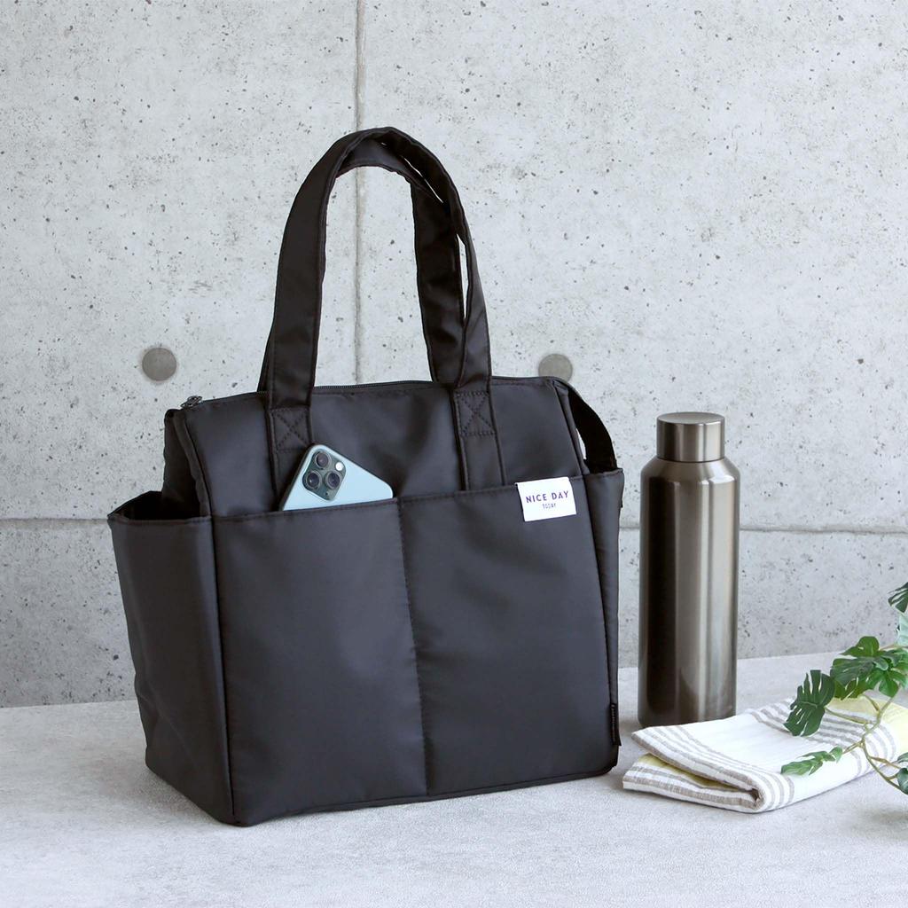 Iwasaki Kogyo Handbag, Insulated, Quick Access, with 4 Pockets, Black, LF-579 BK