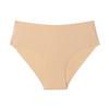 European and American invisible liquid foundation underwear seamless ice silk nude pure cotton large size mid-waist briefs