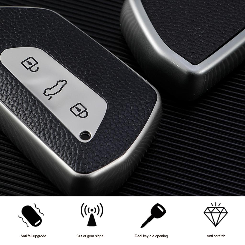 Durable TPU+leather Key Cover For VW Golf 8 VIII ID-4 For Skoda Octavia A8 MK4 For Seat Leon Cupra Formentor Key Case Holder