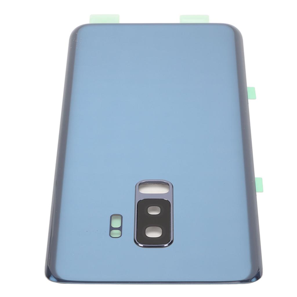 Battery Back Glass Cover Replacement Rear Door Housing with Pre Installed Camera Lens Tape for Galaxy S9+ Plus G965 Blue