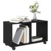 Side Table with Shelf Black Oak Effect 72 X 33 X 42.5 Cm