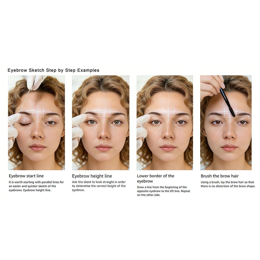 30m Microblading Vorgefärbter Mapping-Faden Augenbrauen Make-up Färbelinie Faden Braun Permanent Positionierung Messung Tattoo Werkzeuge