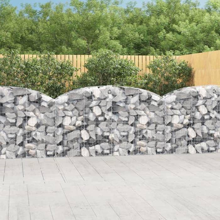 VidaXL Arched Gabion Basket Gabion Cage Gabion Wall Stone Basket Gabion for Stone Garden Patio Exterior 153475