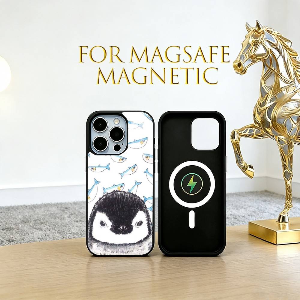 Cute cartoon penguin Phone Case For iPhone17,16,15,14,13,12,11 Plus,Pro Magnetic with Magsafe Wireless Charging