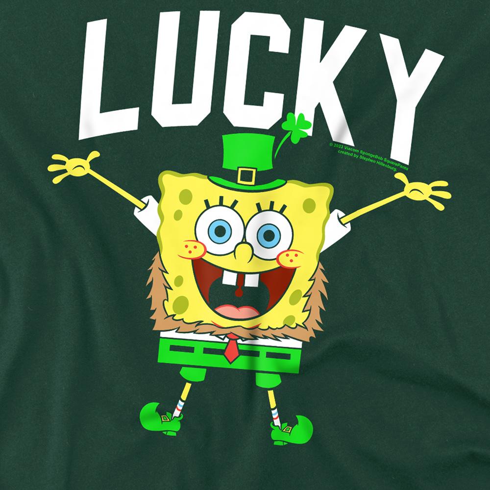 SpongeBob SquarePants Unisex Adult Lucky St Patricks Day T-Shirt