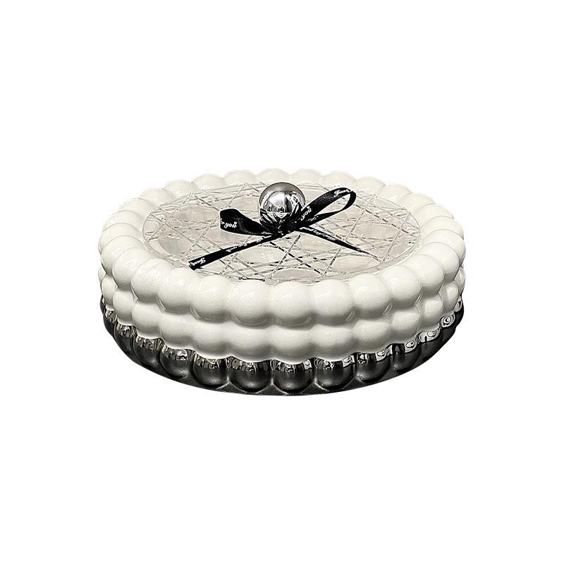 Nordic Ceramic Storage Box Creative Living Room Candy and Snack Storage Box Decoration Home Kitchen Fruit Plate Food Organizer