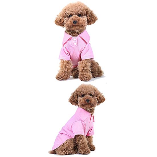 Puppy Dog Cat Summer Solid Color Buttoned Shirt Pet Clothes Costume T-Shirt