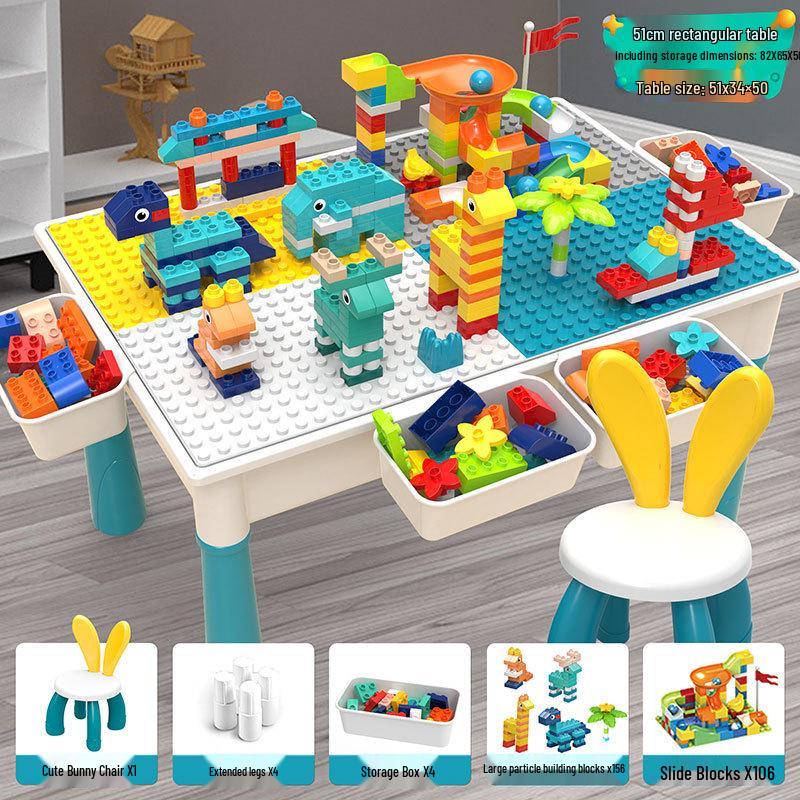 Multifunctional Building Block Table for Early Education – Large Particle Puzzle Toy for Boys and Girls Aged 3-5, Perfect Birthday Gift.
