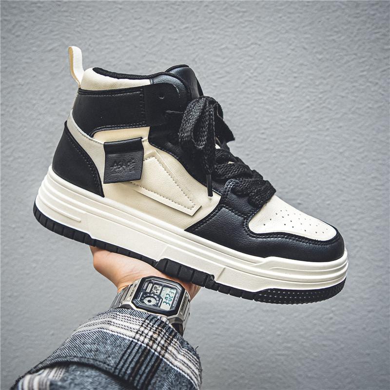 New Men's Classic Fashion High Top Thick Sole Skateboarding Shoes Comfortable Soft Sole Basketball  Sneakers