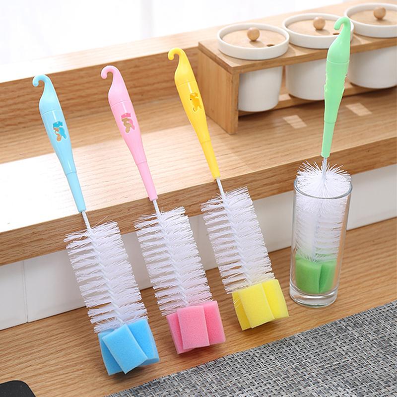 1Pc Multifunctional Cleaning Brush Extended Cup Brush Curved Bottle Mouth Milk Bottle Wine Bottle Fine Mouth Brush