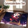 Tappeto in Cristallo Vellutato con Testo Nome Personalizzato, Tappeto Decorativo Morbido Peluche Miraculous Ladybug Antiscivolo per Pavimento