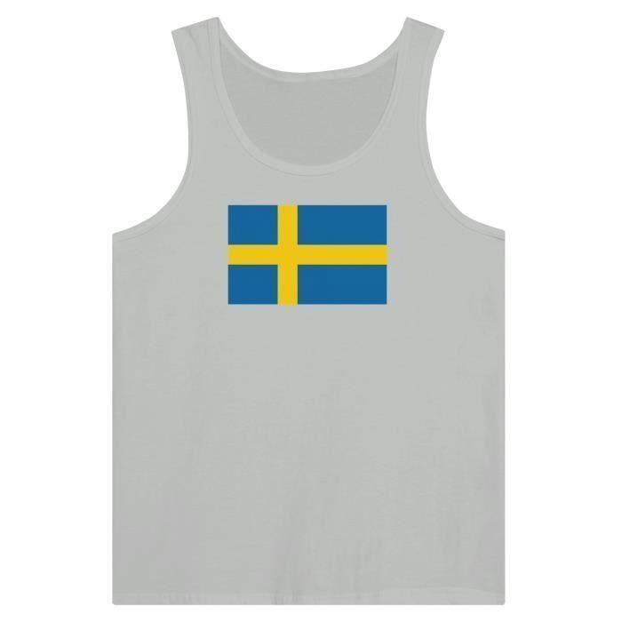 Débardeur - Drapeau de la Suède - Gris - 100% coton - Coupe équilibrée - Mixte