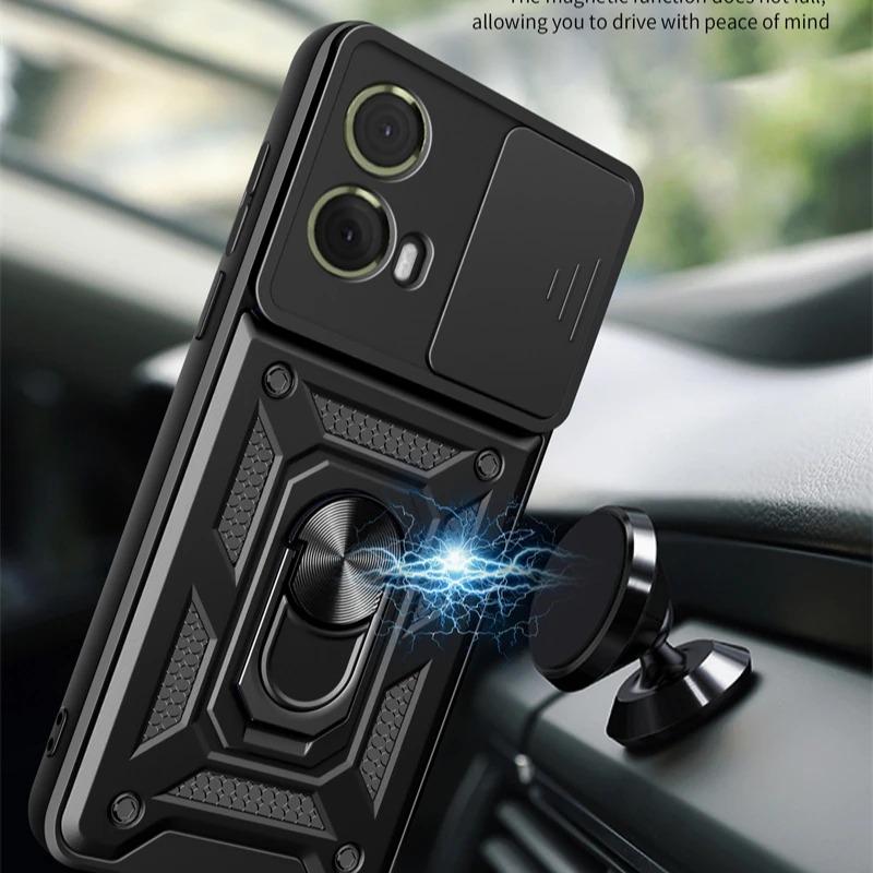 Shockproof Armor Case for Motorola Edge 50 40 NEO 30 Pro Ultra Fusion G04 G34 G84 G54 G42 Ring Holder Slide Lens Protect Cover