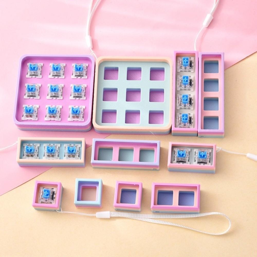 Rainbow Gradient Mechanical Keyboard Switch Tester Blue Mechanical Switches Desk Display